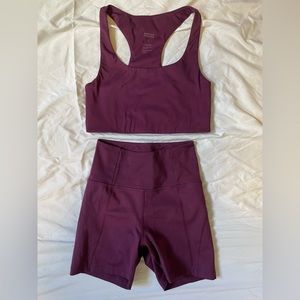 Girlfriend Collective Compressive Plum Paloma Sports Bra Cropped Size Small